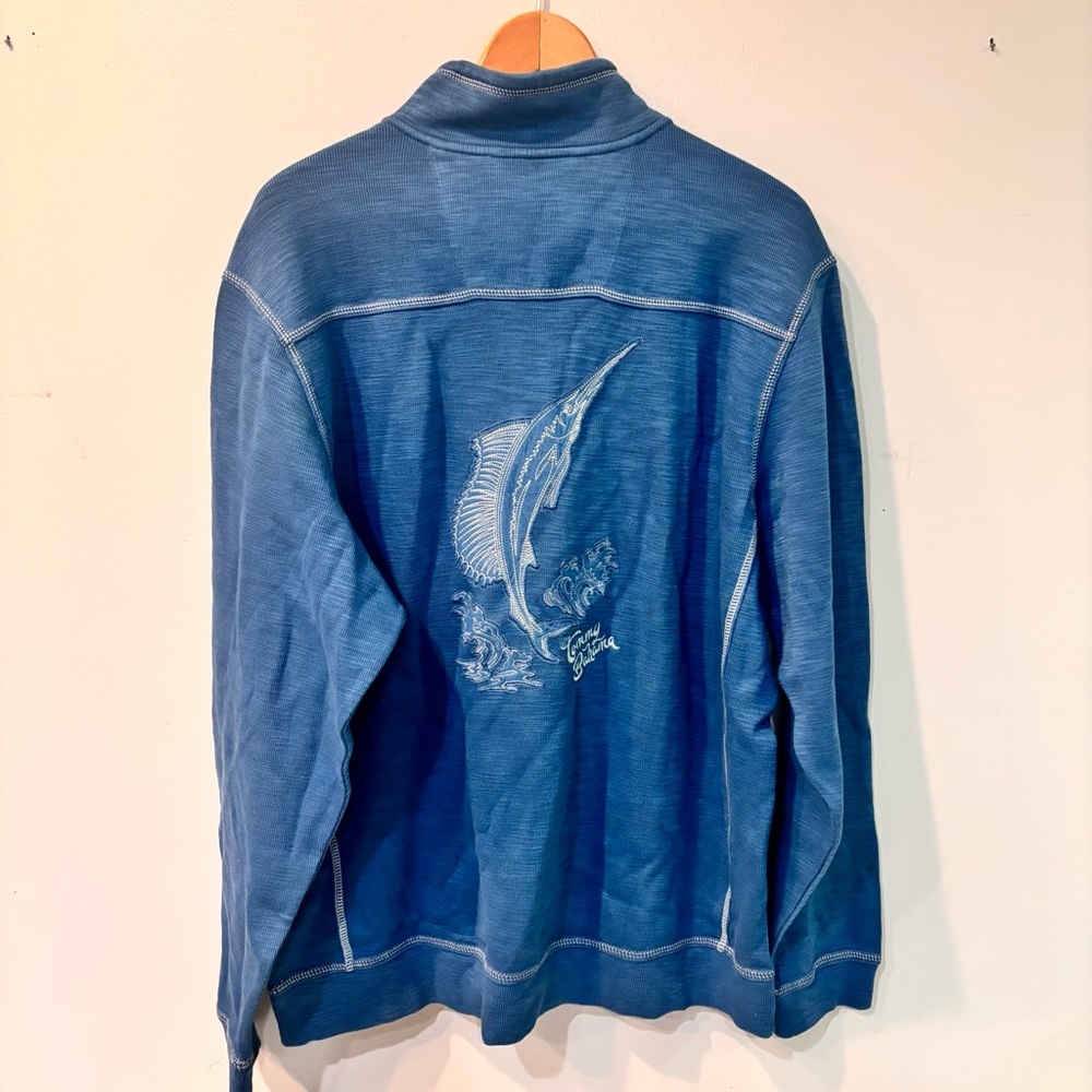 Tommy Bahama Tobago Marlin Splash Half Zip Pullover Sweater Men’s Size Large - Picture 7 of 10
